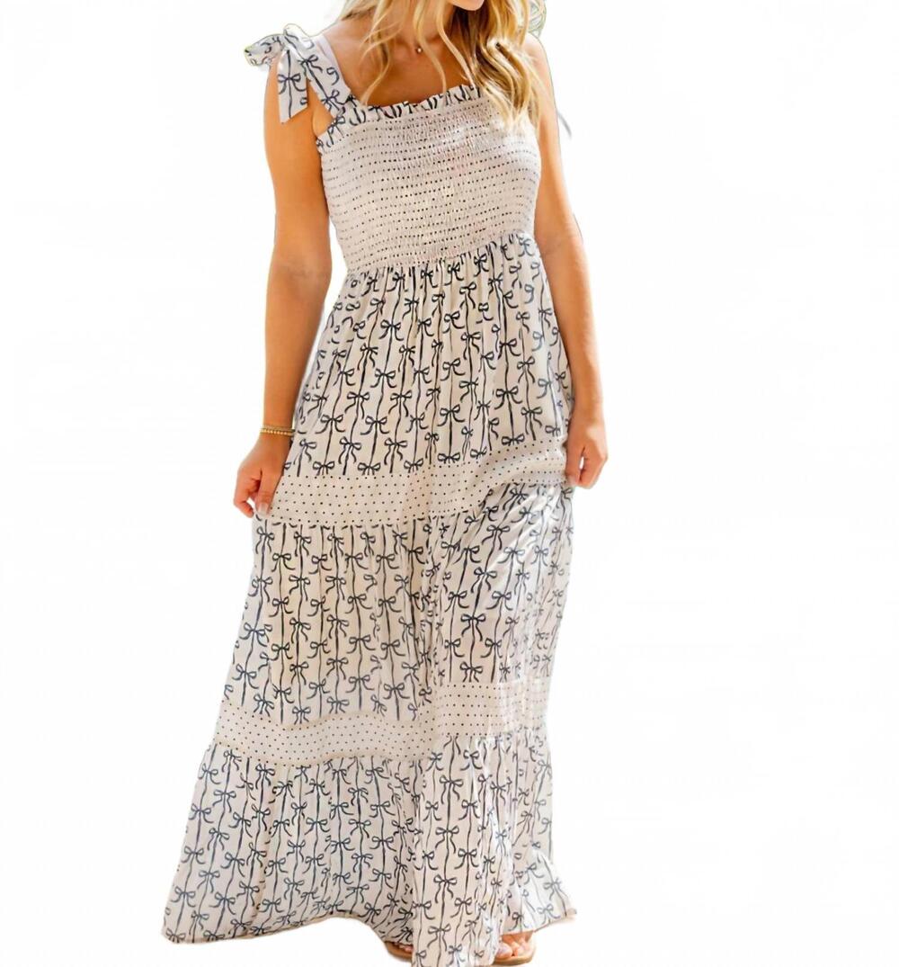 NEW SIMPLY SOUTHERN sweet girl tie maxi dress in multi color - Picture 3 of 3
